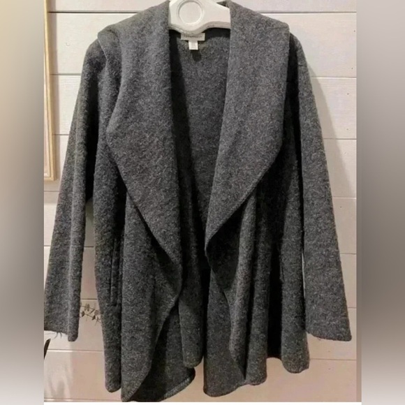 PARAPHRASE Gray 50/100 wool open front  cardigan size 10 - Picture 1 of 6